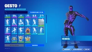 Conta de Fortnite com Caveirão Roxo e Cavaleiro Negro