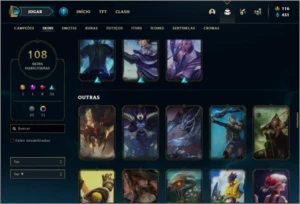 Conta ouro 4 com 111 champs e 108 skins MAIN TOP / MID / ADC - League of Legends LOL