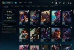 Conta ouro 4 com 111 champs e 108 skins MAIN TOP / MID / ADC - League of Legends LOL