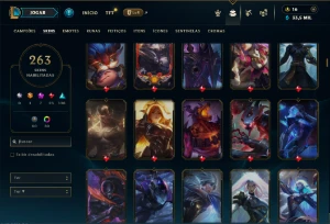 Diamante 4 com TODOS os champs e 263 Skins + 5 Prestigios - League of Legends LOL