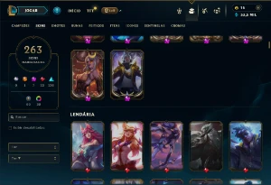 Diamante 4 com TODOS os champs e 263 Skins + 5 Prestigios - League of Legends LOL