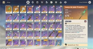 Genshin impact - ⭐9 peronagens 5 estrelas + 2 armas⭐