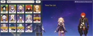 Genshin Impact Top Tier List.