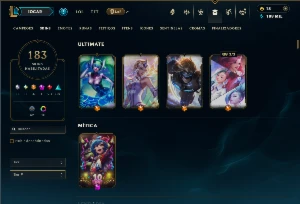 Unranked com TODOS os Champs e 183 Skins ( JG / ADC / SUP ) - League of Legends LOL