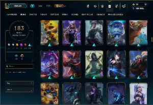Unranked com TODOS os Champs e 183 Skins ( JG / ADC / SUP ) - League of Legends LOL