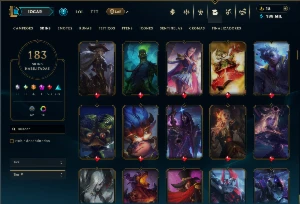 Unranked com TODOS os Champs e 183 Skins ( JG / ADC / SUP ) - League of Legends LOL