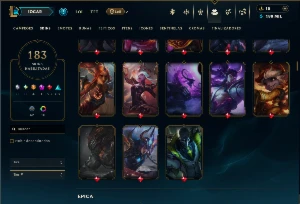 Unranked com TODOS os Champs e 183 Skins ( JG / ADC / SUP ) - League of Legends LOL