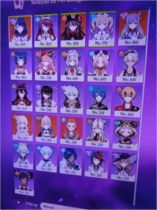 Genshin Impact AR 53 (quase 54) 4 Personagens 5*