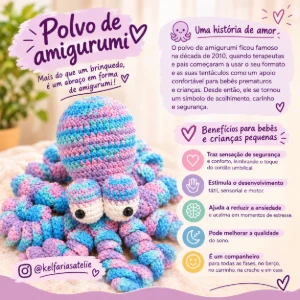 Polvo Unicórnio Amigurumi - Artesanato e Personalizados