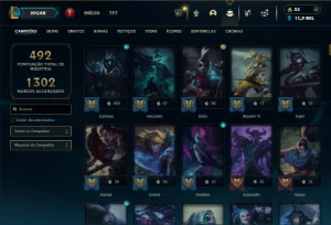 Unranked com TODOS os champs e 193 Skins ( MAIN JG ) - League of Legends LOL