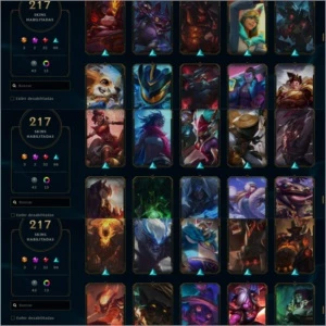 CONTA TOP, COM 217 SKINS, 108 CAMPEÕES - League of Legends LOL
