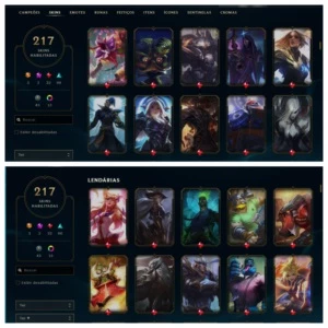 CONTA TOP, COM 217 SKINS, 108 CAMPEÕES - League of Legends LOL
