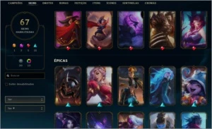 CONTA LOL +60 skins - League of Legends