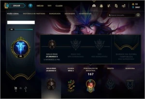 Conta bronze 2 Boa para smurfar com 18 skins e 49 champs - League of Legends LOL