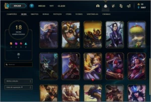 Conta bronze 2 Boa para smurfar com 18 skins e 49 champs - League of Legends LOL