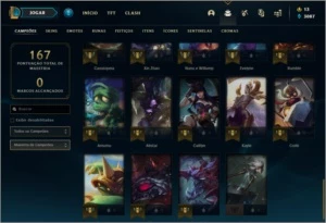 Conta bronze 2 Boa para smurfar com 18 skins e 49 champs - League of Legends LOL