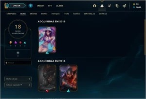 Conta bronze 2 Boa para smurfar com 18 skins e 49 champs - League of Legends LOL