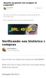 Conta LoL + Valorant - Muitas skins - League of Legends