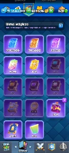 Conta de Clash Royale avançada, nível 41 e arena 21