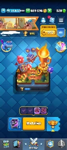 Conta de Clash Royale avançada, nível 41 e arena 21