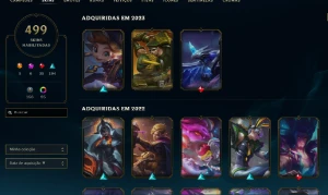 Conta lol com 509 skins e skin de leque flamejante no vava - League of Legends