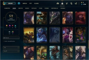 Conta ouro 4 com 52 skins e 70 champs - League of Legends LOL