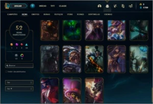 Conta ouro 4 com 52 skins e 70 champs - League of Legends LOL