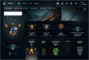 Conta ouro 4 com 52 skins e 70 champs - League of Legends LOL