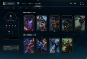 Unranked, level 32, 33 chamsp e 8 skins - League of Legends LOL