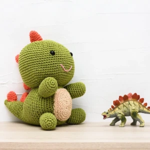 Dinossauro Verde em amigurumi - Artesanato e Personalizados