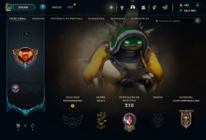 Conta Rara com Rammus Rei, Kayle Juiza e Skins Vitoriosas