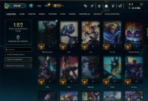 Prata 3 com 100 Champs e 10 Skins - League of Legends LOL