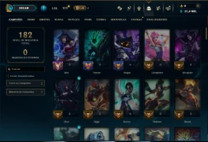 Prata 3 com 100 Champs e 10 Skins - League of Legends LOL