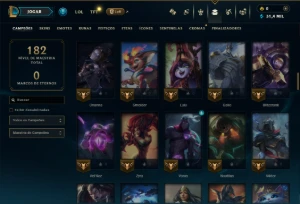 Prata 3 com 100 Champs e 10 Skins - League of Legends LOL