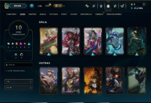 Prata 3 com 100 Champs e 10 Skins - League of Legends LOL