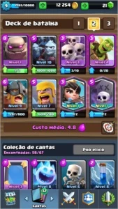 Conta level 9, arena 8 com 3 lendárias e 60 cartas - Clash Royale