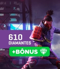 Free Fire - 610 Diamantes + 90% de Bônus
