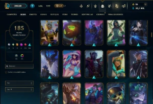 Unranked com 150 Champs e 185 Skins ( MID / TOP / JG ) - League of Legends LOL