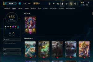 Unranked com 150 Champs e 185 Skins ( MID / TOP / JG ) - League of Legends LOL