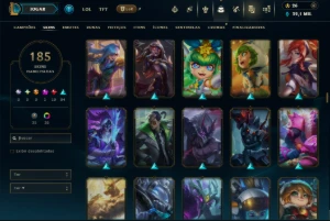 Unranked com 150 Champs e 185 Skins ( MID / TOP / JG ) - League of Legends LOL