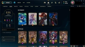 Conta com 534 skins, todos champ, todos emotes - League of Legends LOL