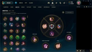 Conta com 534 skins, todos champ, todos emotes - League of Legends LOL
