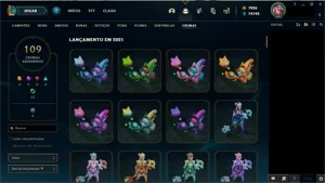Conta com 534 skins, todos champ, todos emotes - League of Legends LOL