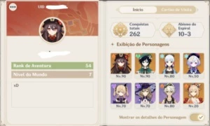 Conta com Hutao+Venti+Ayaka+Yoimiya+Qiqi - Genshin Impact