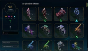 Conta D1 ( 300 skins, ryze triiunfante, EMOTE GM ) mmr ótimo - League of Legends LOL