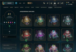 Conta Full LoL - 168 CH | 122 SKINS | HONRA 5 | 443K TK - League of Legends