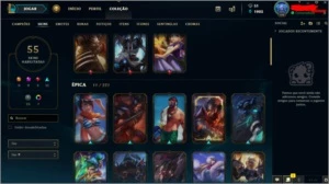 conta league of legends diamente, com 55 skins! LOL
