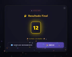 Sorteador Web - Número Controlado (código HTML) - Sites, Lojas e Sistemas Prontos Sites e Scripts