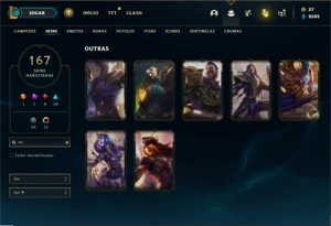 Conta diamante 4 com 155 Champs e 167 Skins + 7 Vitoriosas - League of Legends LOL