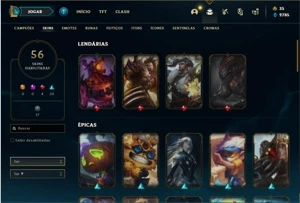 Conta prata 2 com 74 Champs e 56 Skins - League of Legends LOL